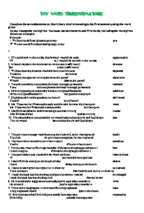 Bài tập Sentence tranformation